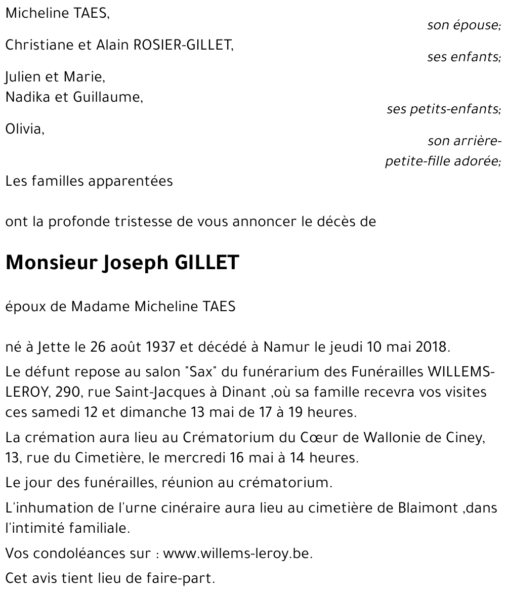 Joseph GILLET