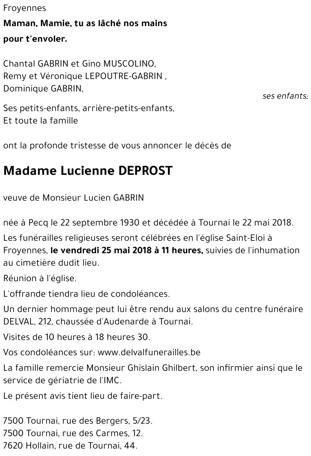 Lucienne DEPROST