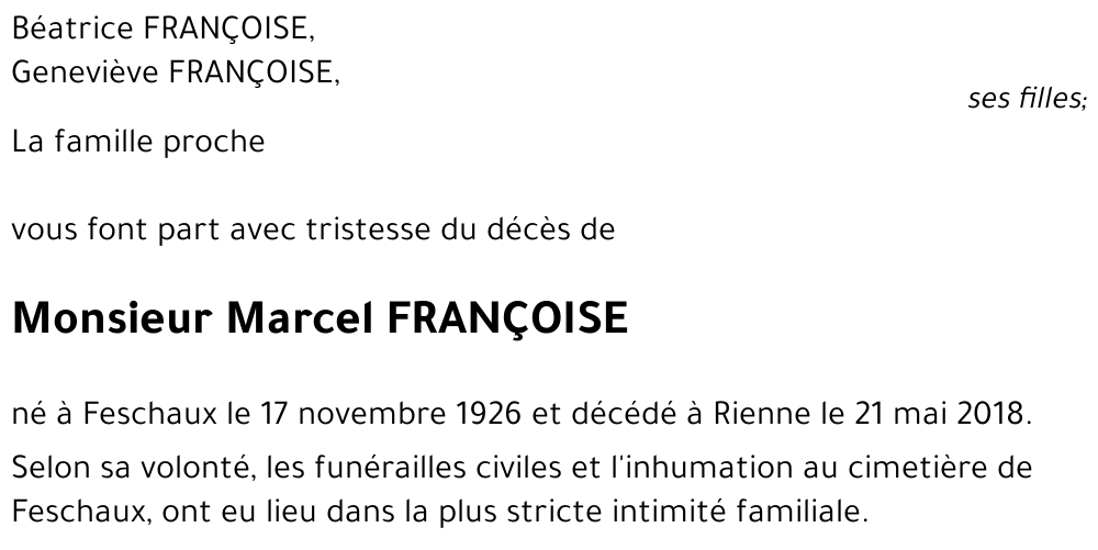 Marcel FRANÇOISE