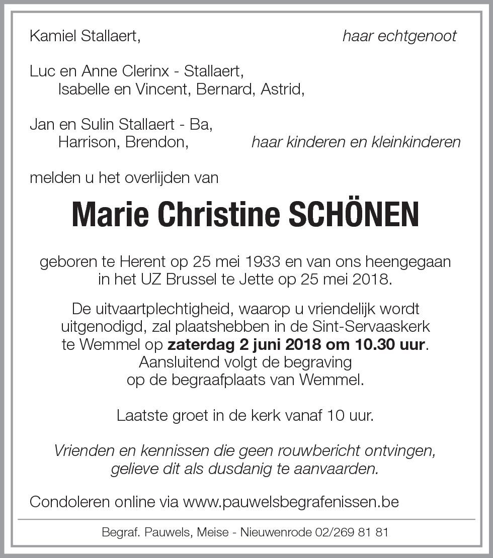 Marie Christine Schönen