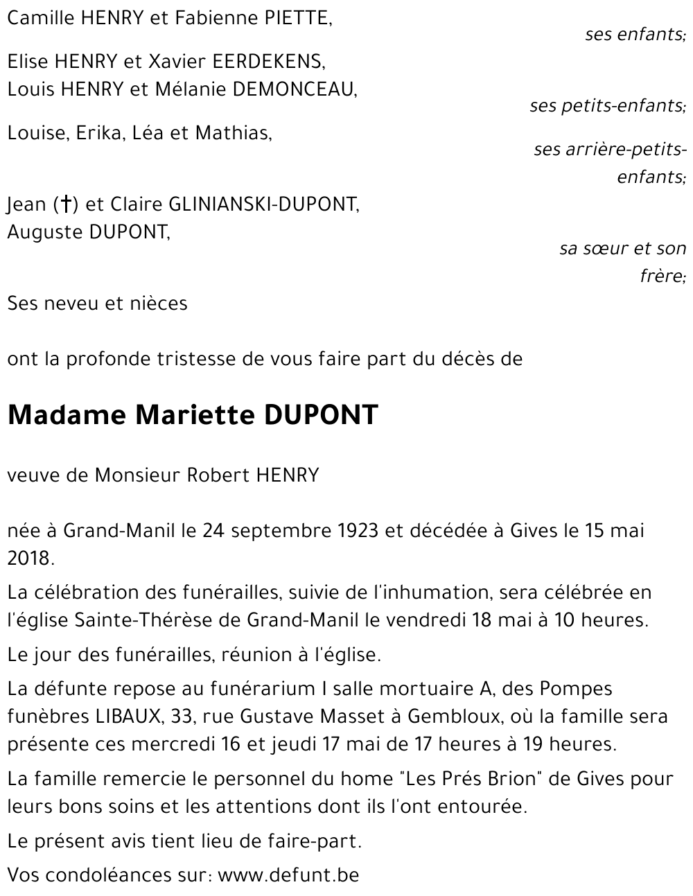 Mariette DUPONT
