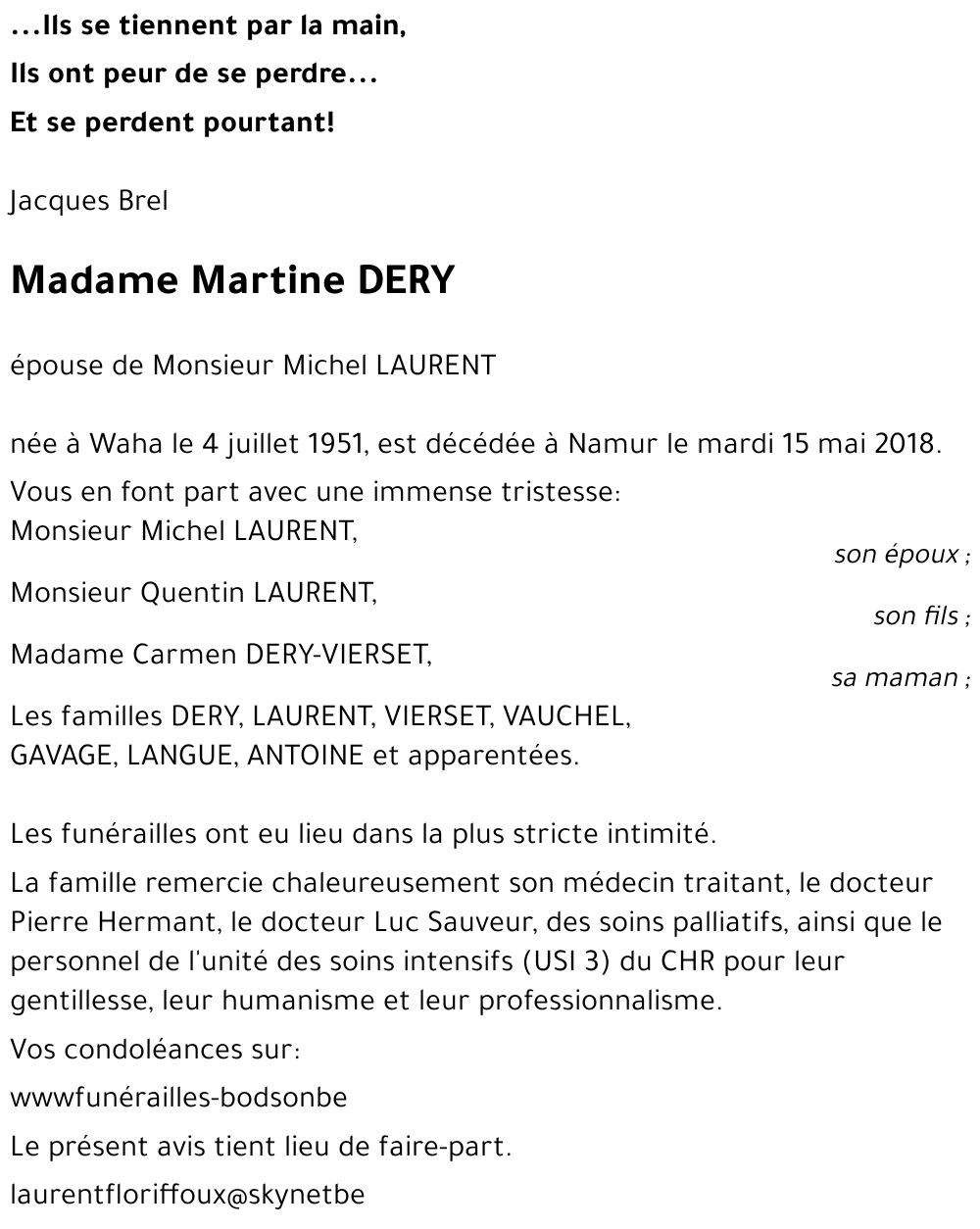 Martine DERY