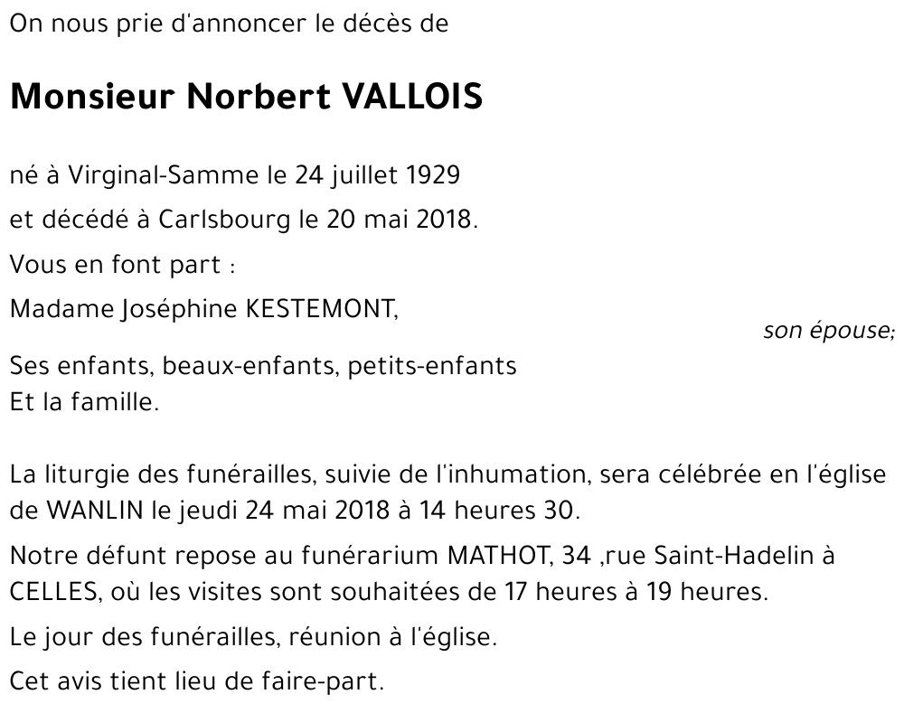 Norbert VALLOIS