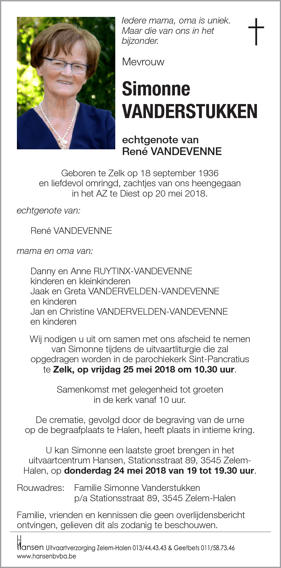 Simonne VANDERSTUKKEN