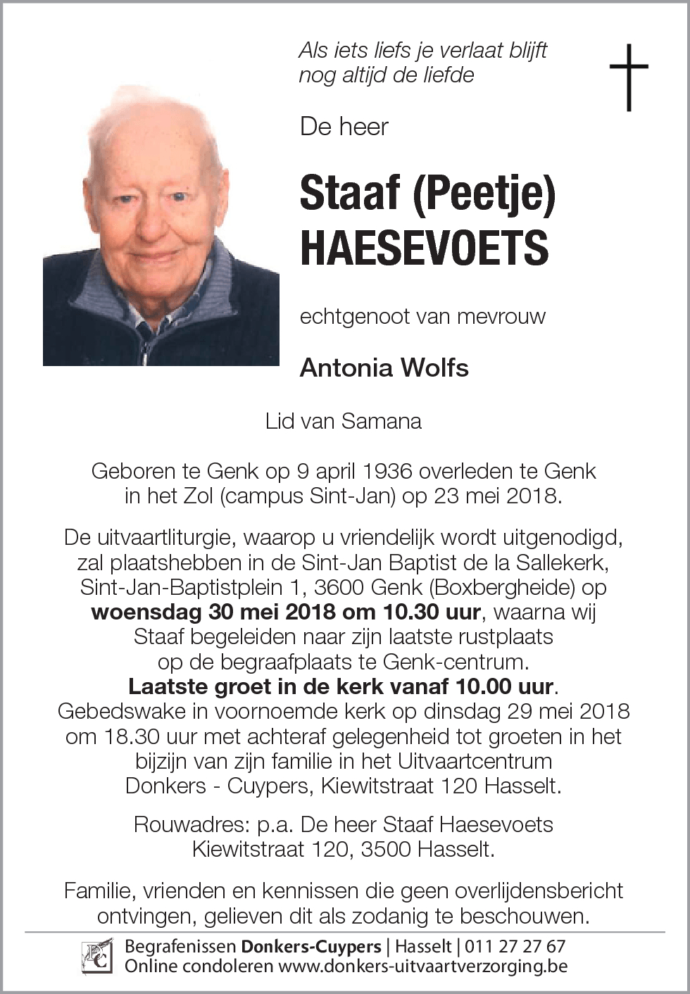 Staaf (Peetje) Haesevoets