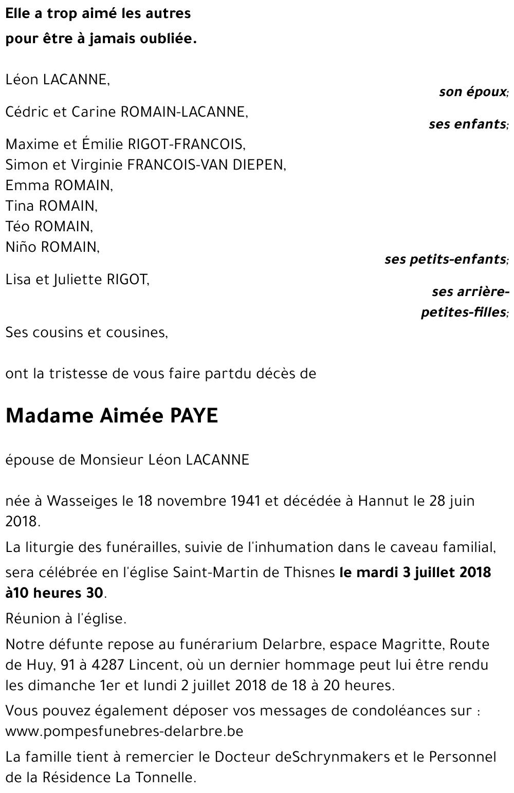 Aimée PAYE
