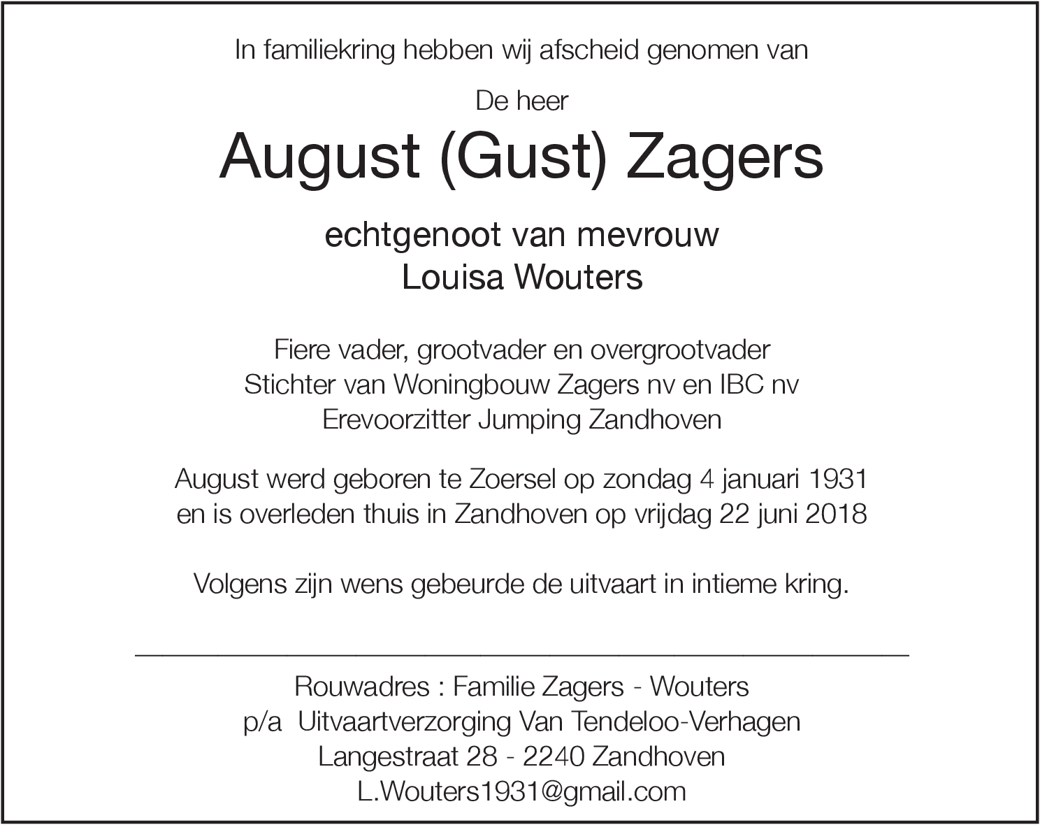 August Zagers
