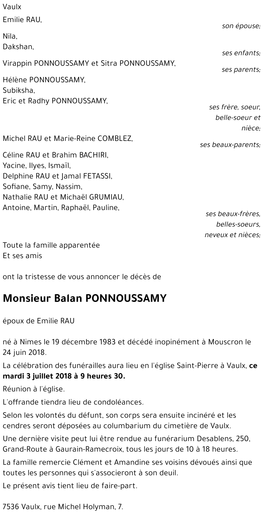 Balan PONNOUSSAMY