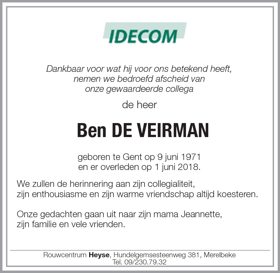 Ben DE VEIRMAN