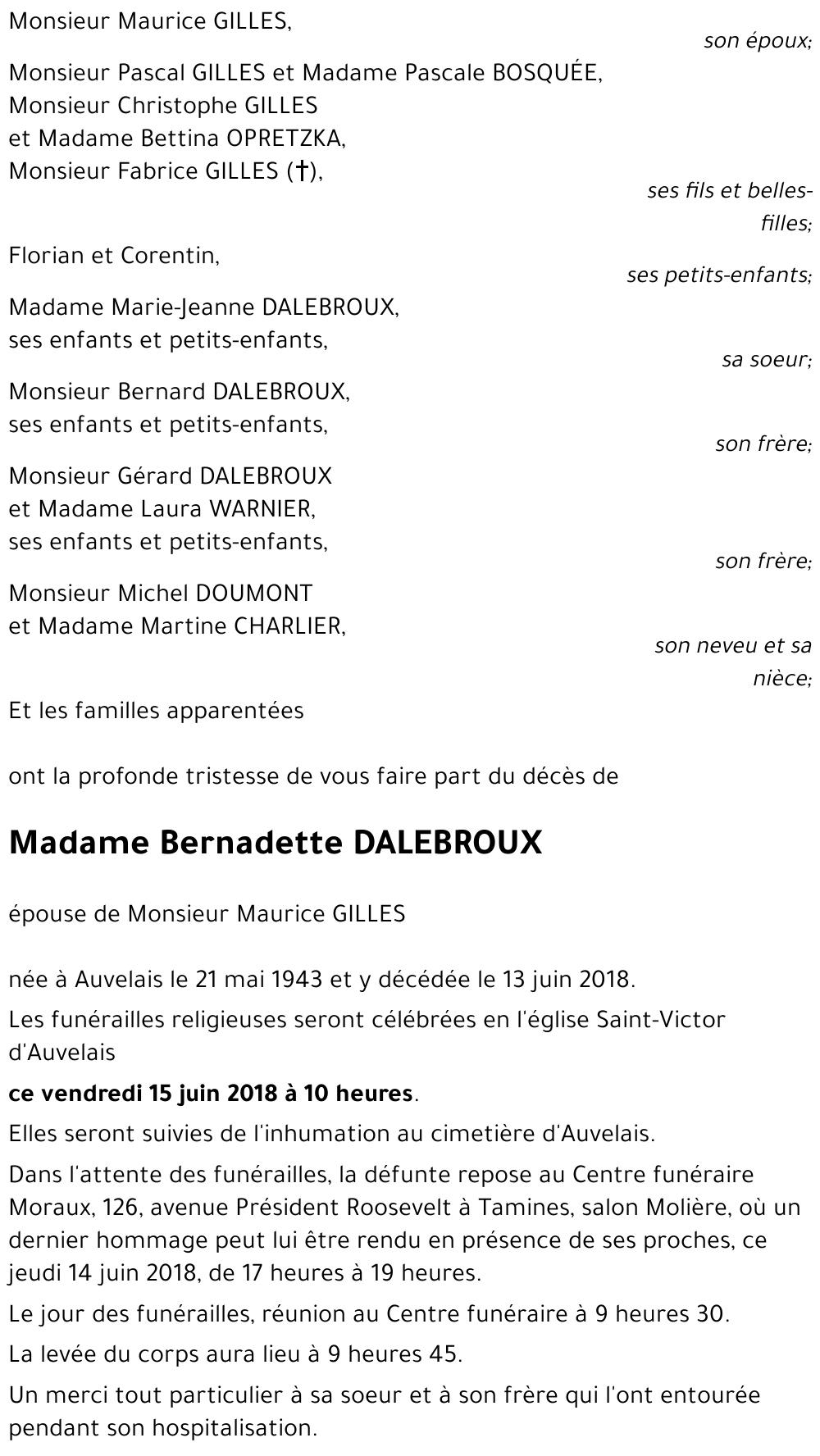 Bernadette DALEBROUX