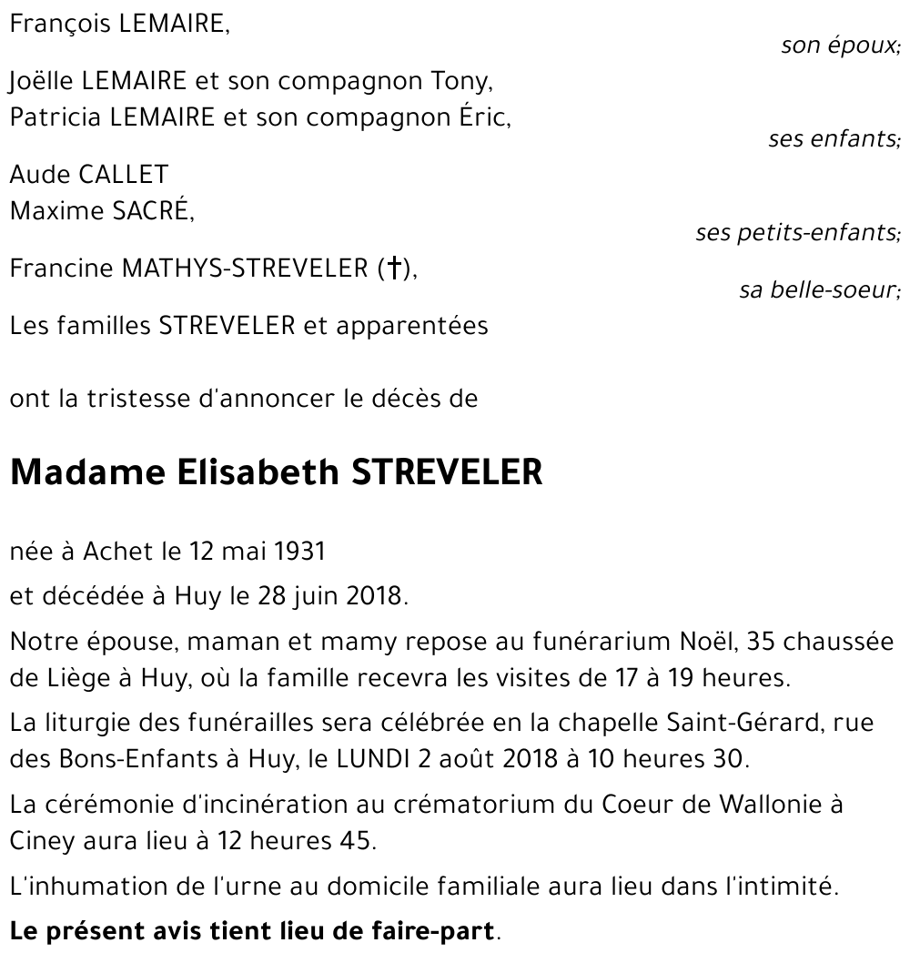 Elisabeth STREVELER