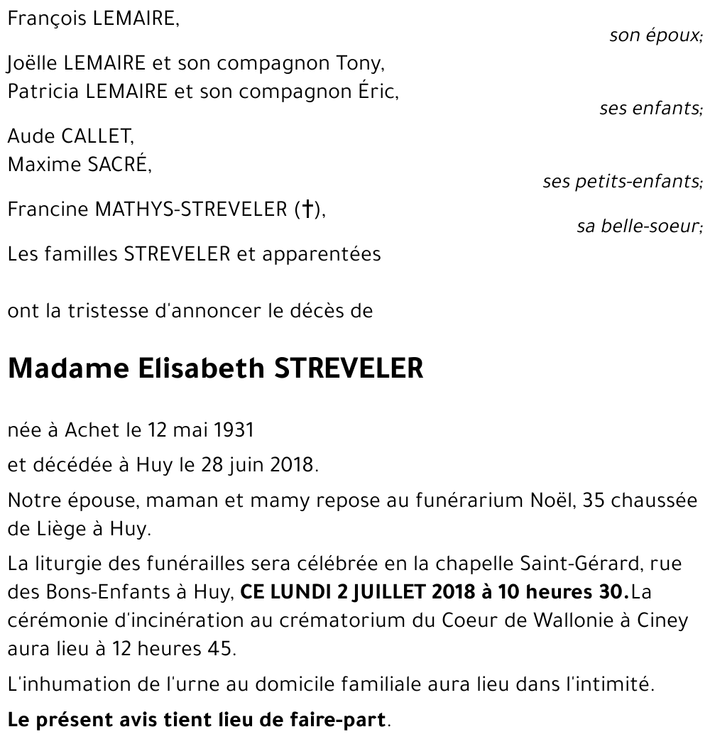Elisabeth STREVELER