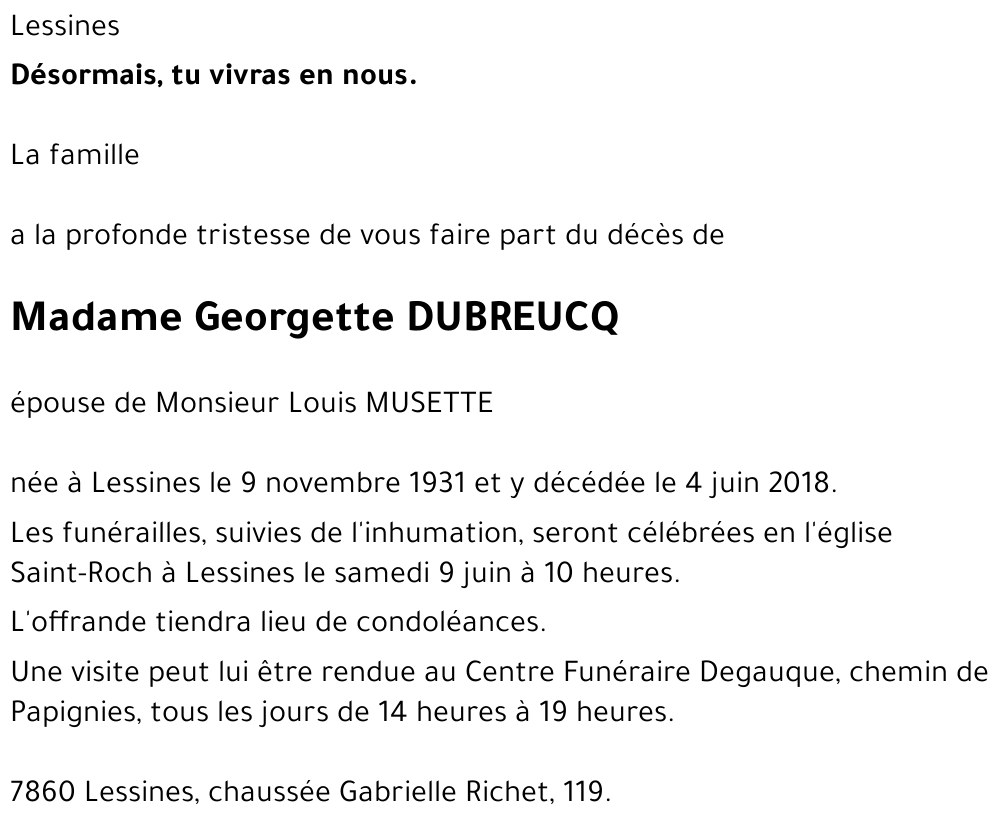 Georgette DUBREUCQ