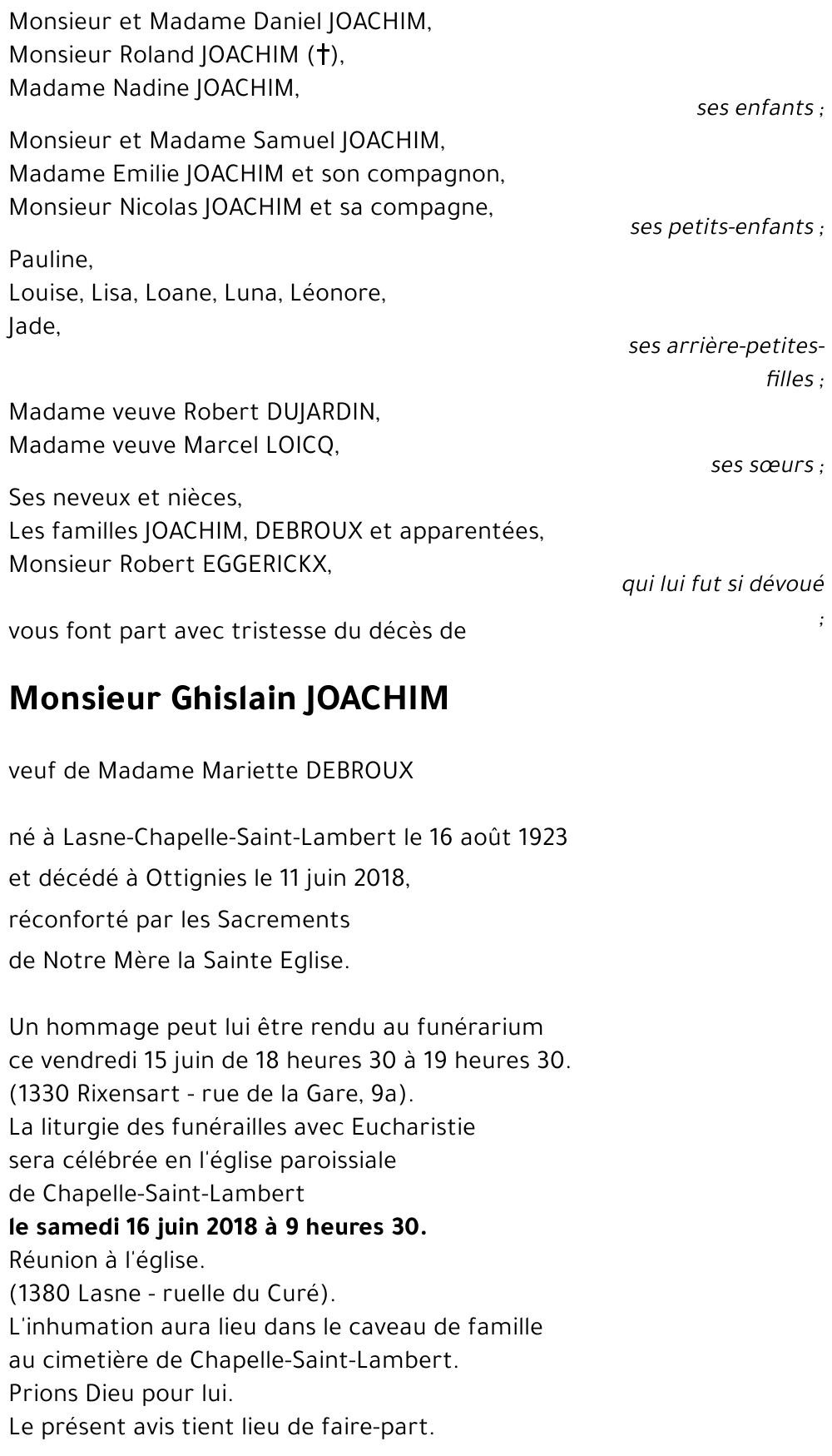 Ghislain JOACHIM