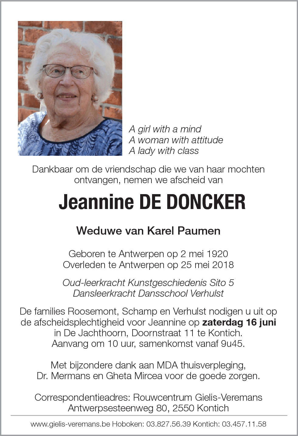 Jeannine DE DONCKER