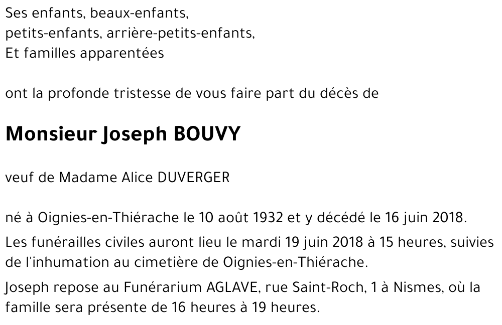 Joseph BOUVY