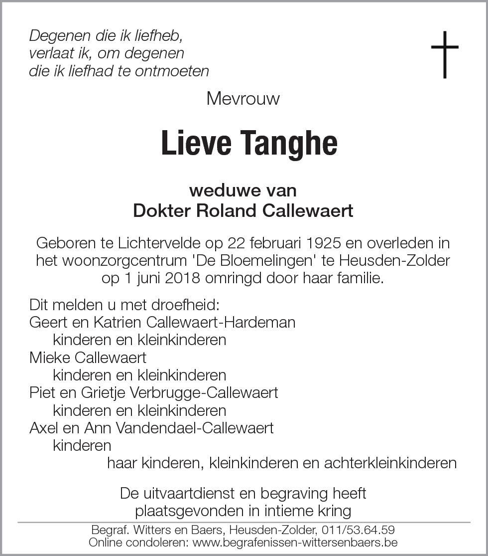 Lieve Tanghe