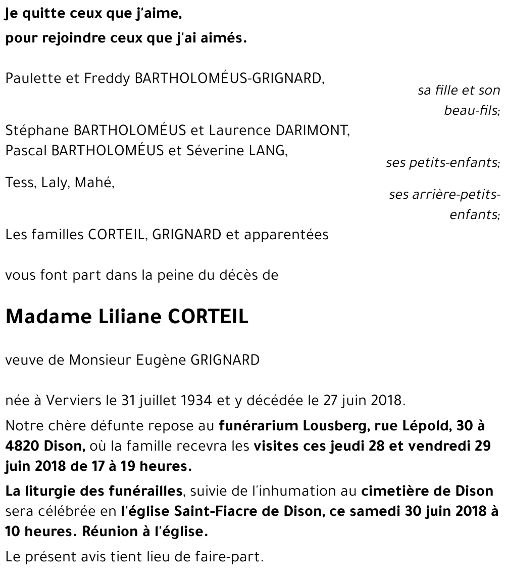 Liliane CORTEIL