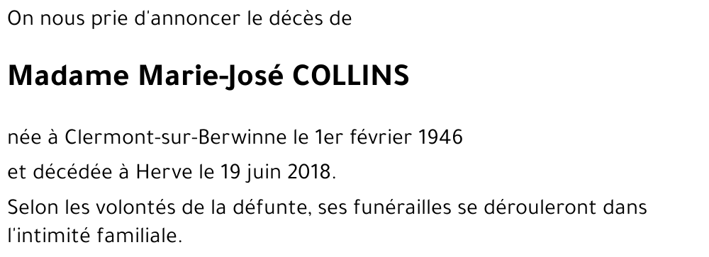 Marie-José COLLINS
