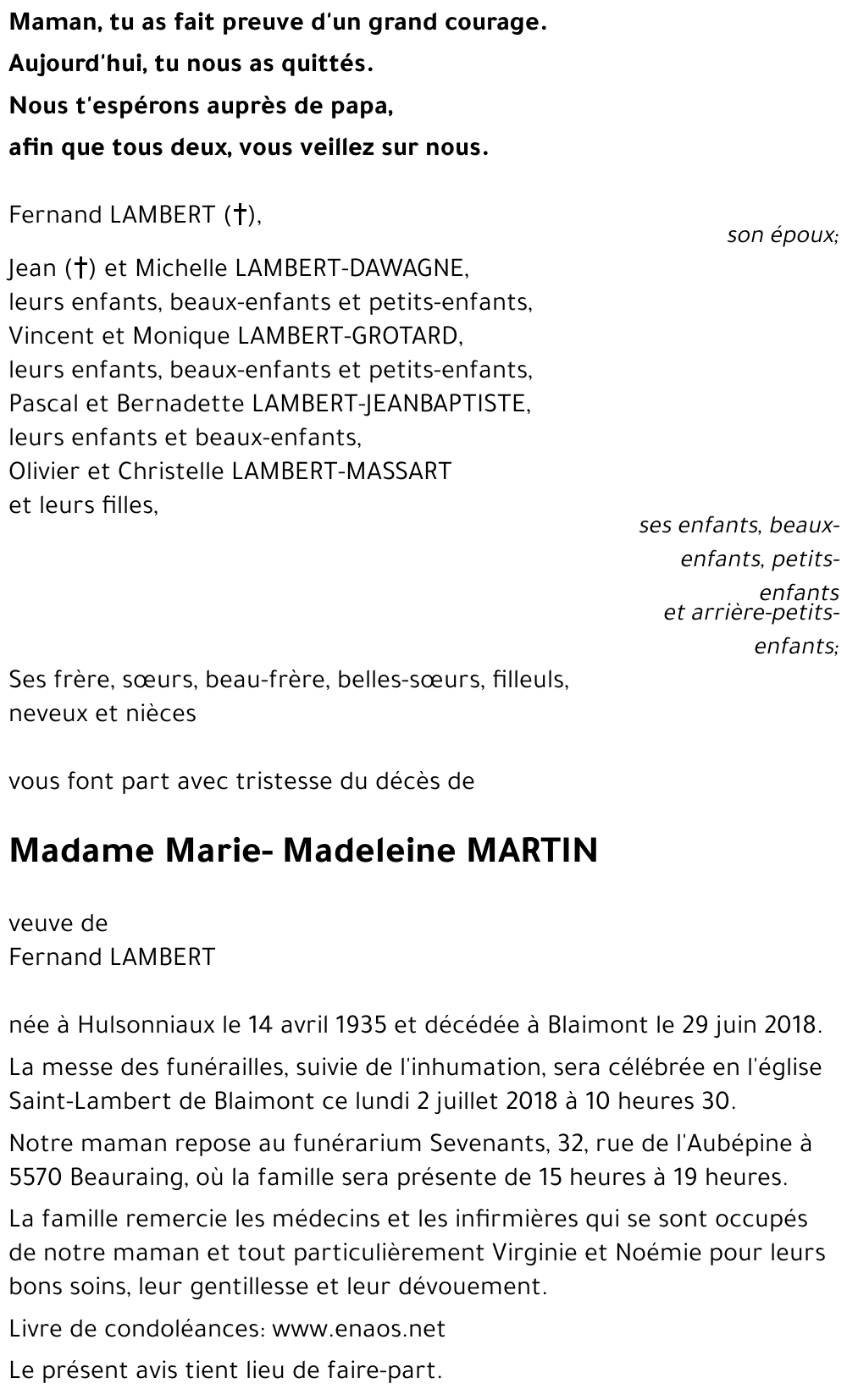 Marie-Madeleine MARTIN