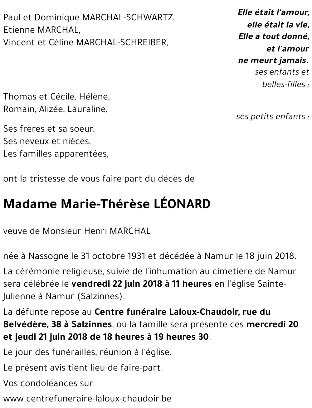 Marie-Thérèse LÉONARD