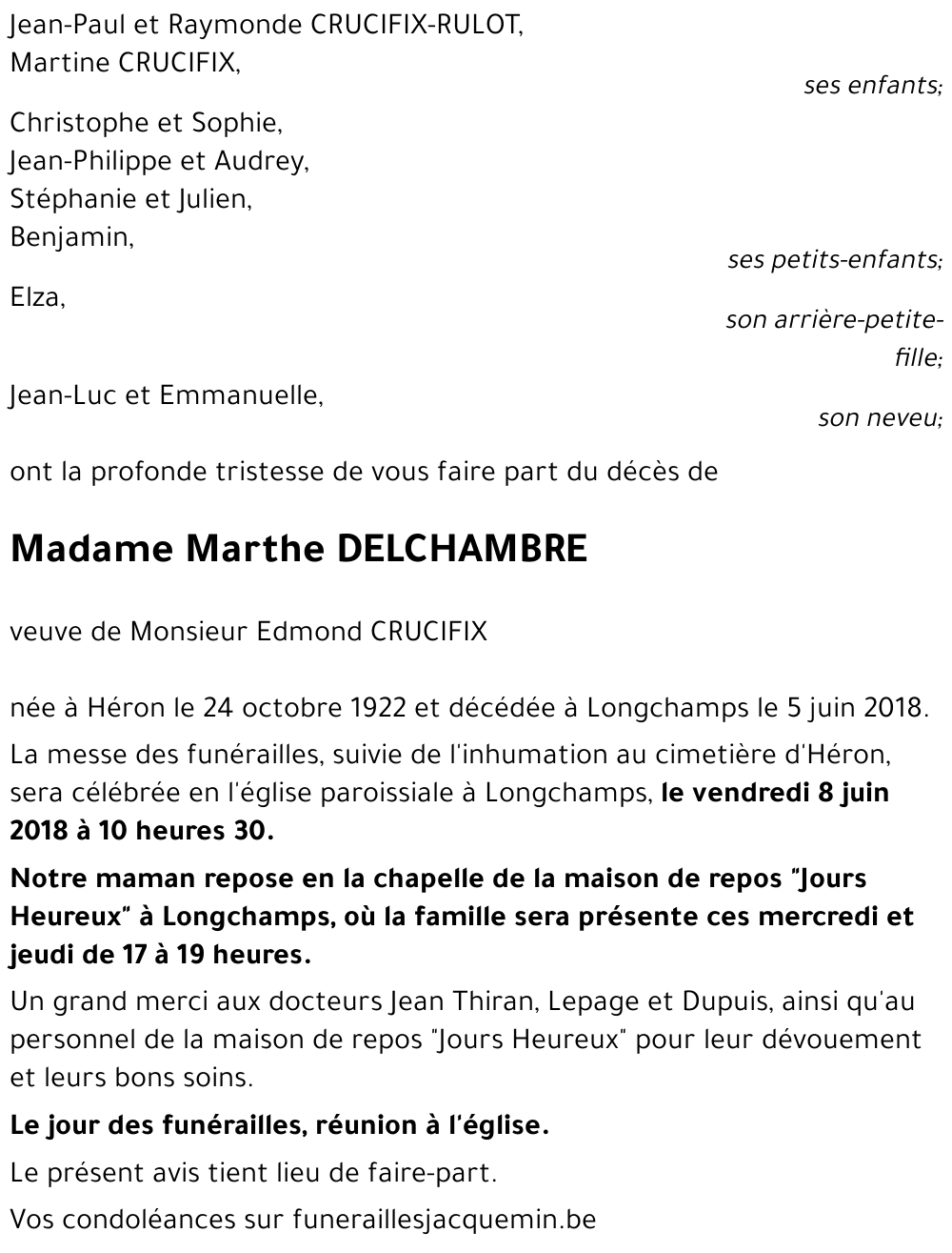 Marthe DELCHAMBRE