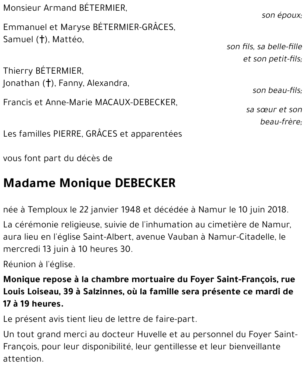 Monique DEBECKER
