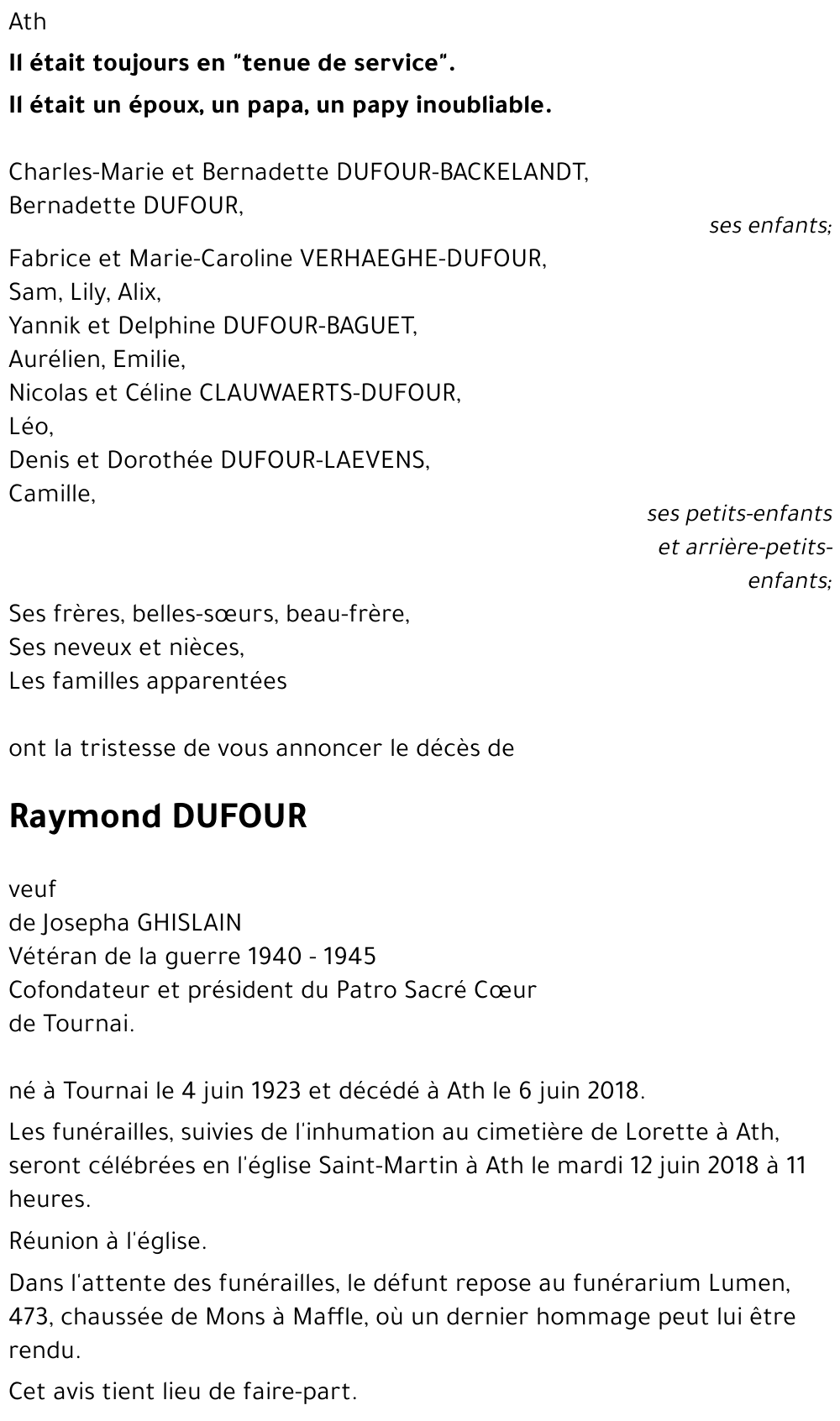 Raymond DUFOUR