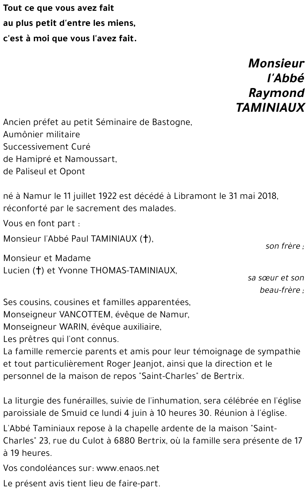Raymond TAMINIAUX