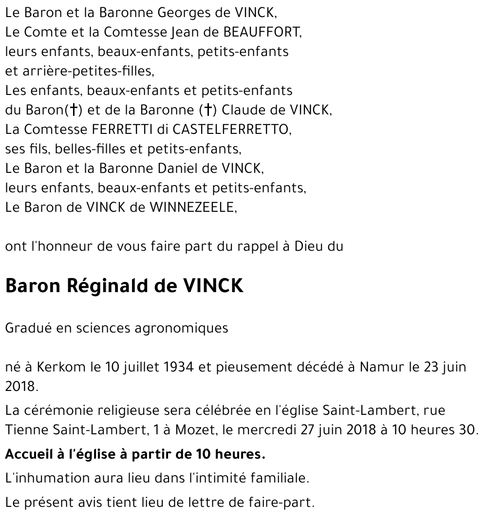 Réginald de VINCK