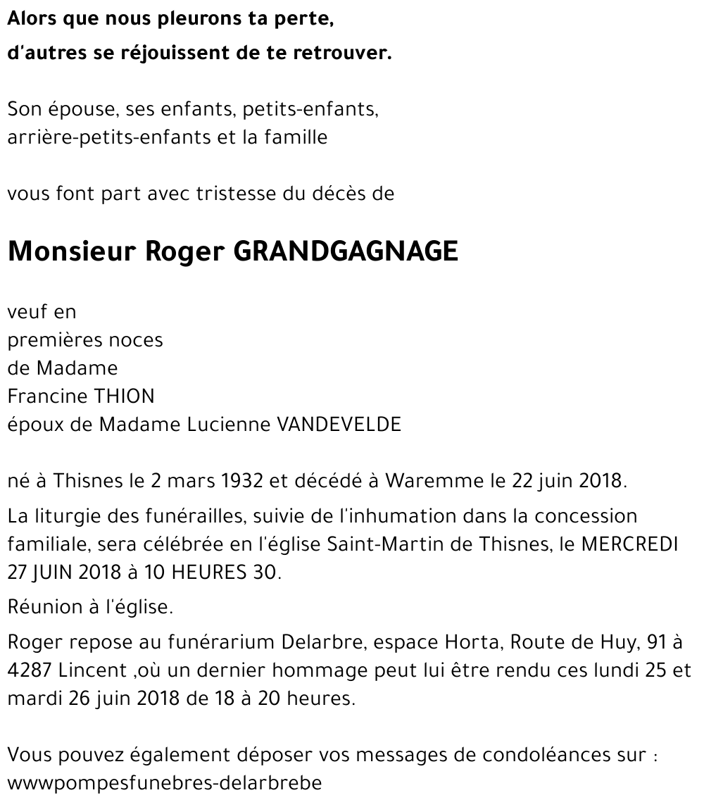 Roger GRANDGAGNAGE