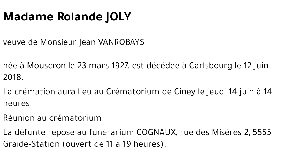 Rolande JOLY