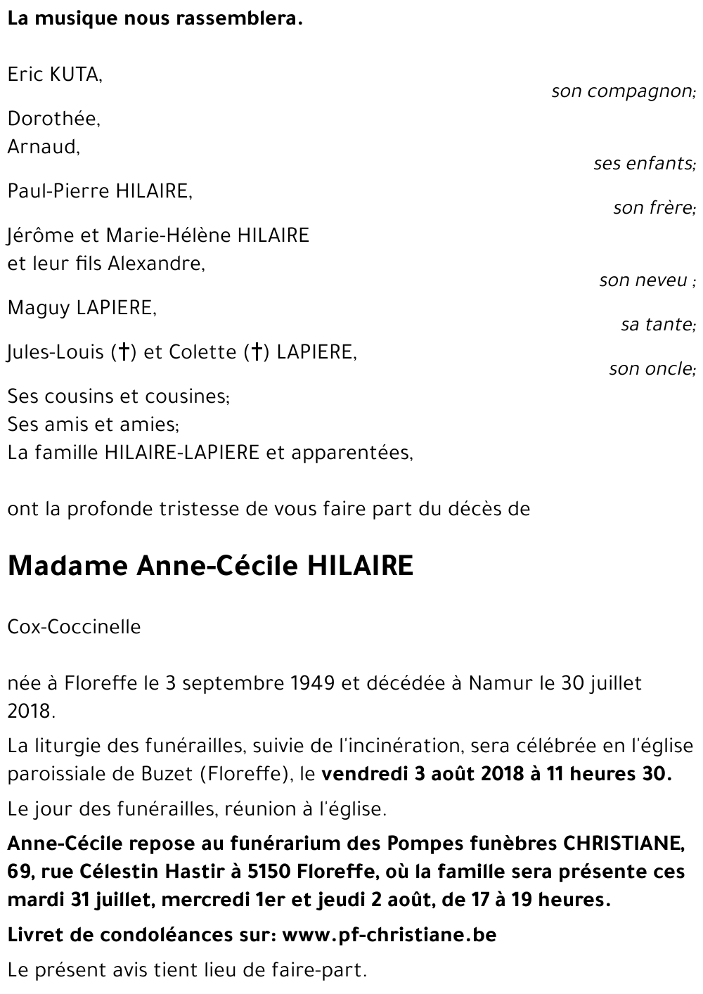 Anne Cécile HILAIRE