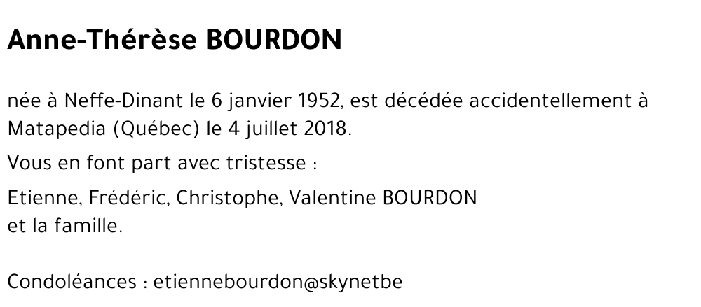 Anne-Thérèse BOURDON