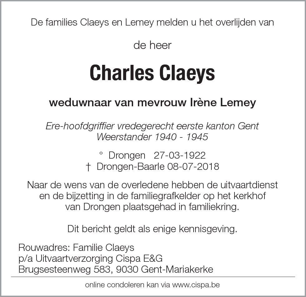 Charles Claeys