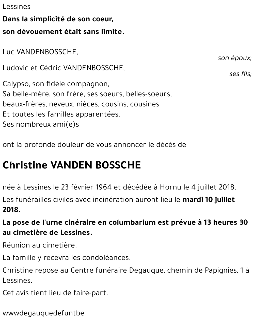 Christine VANDEN BOSSCHE