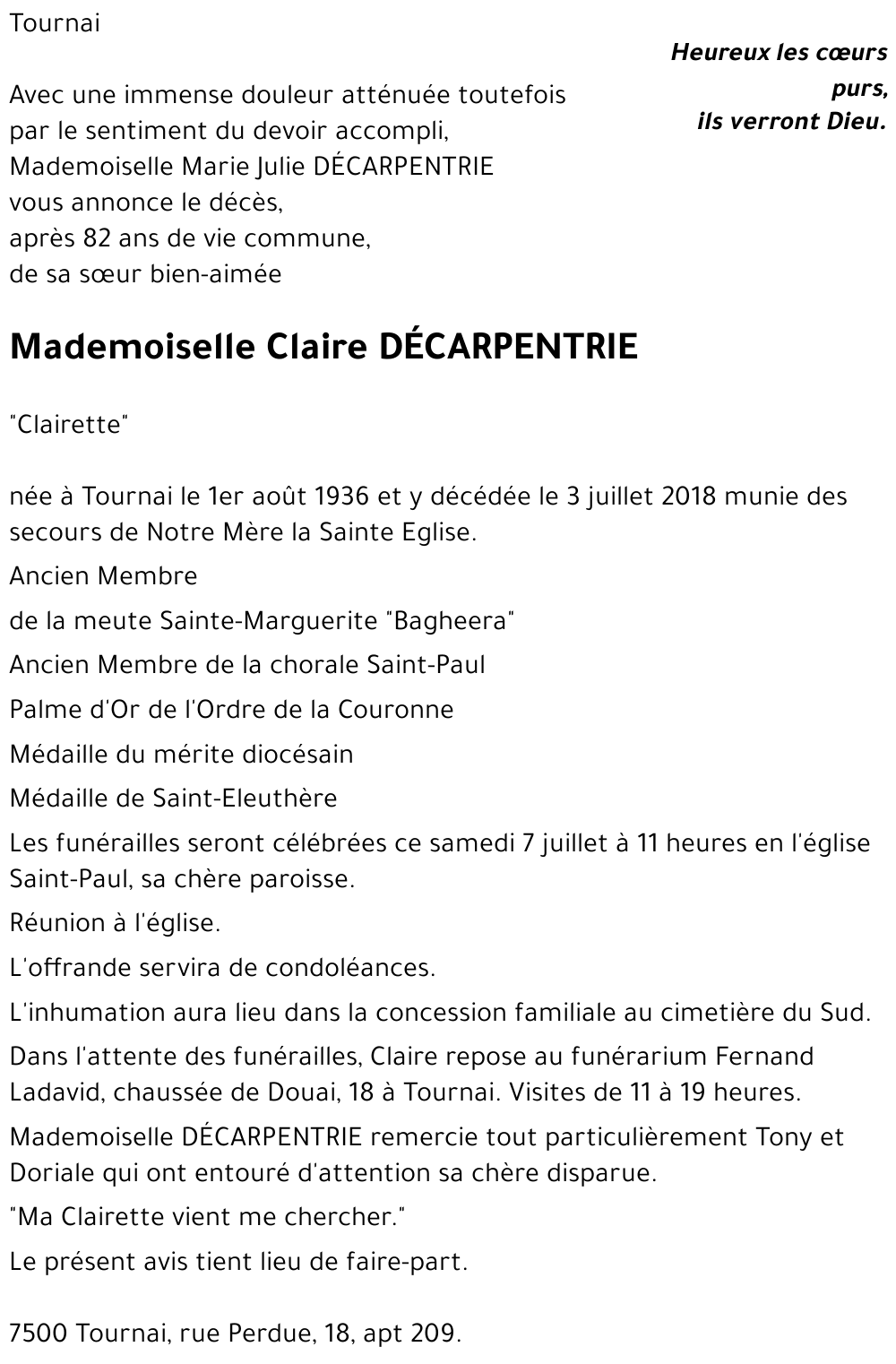 Claire DÉCARPENTRIE