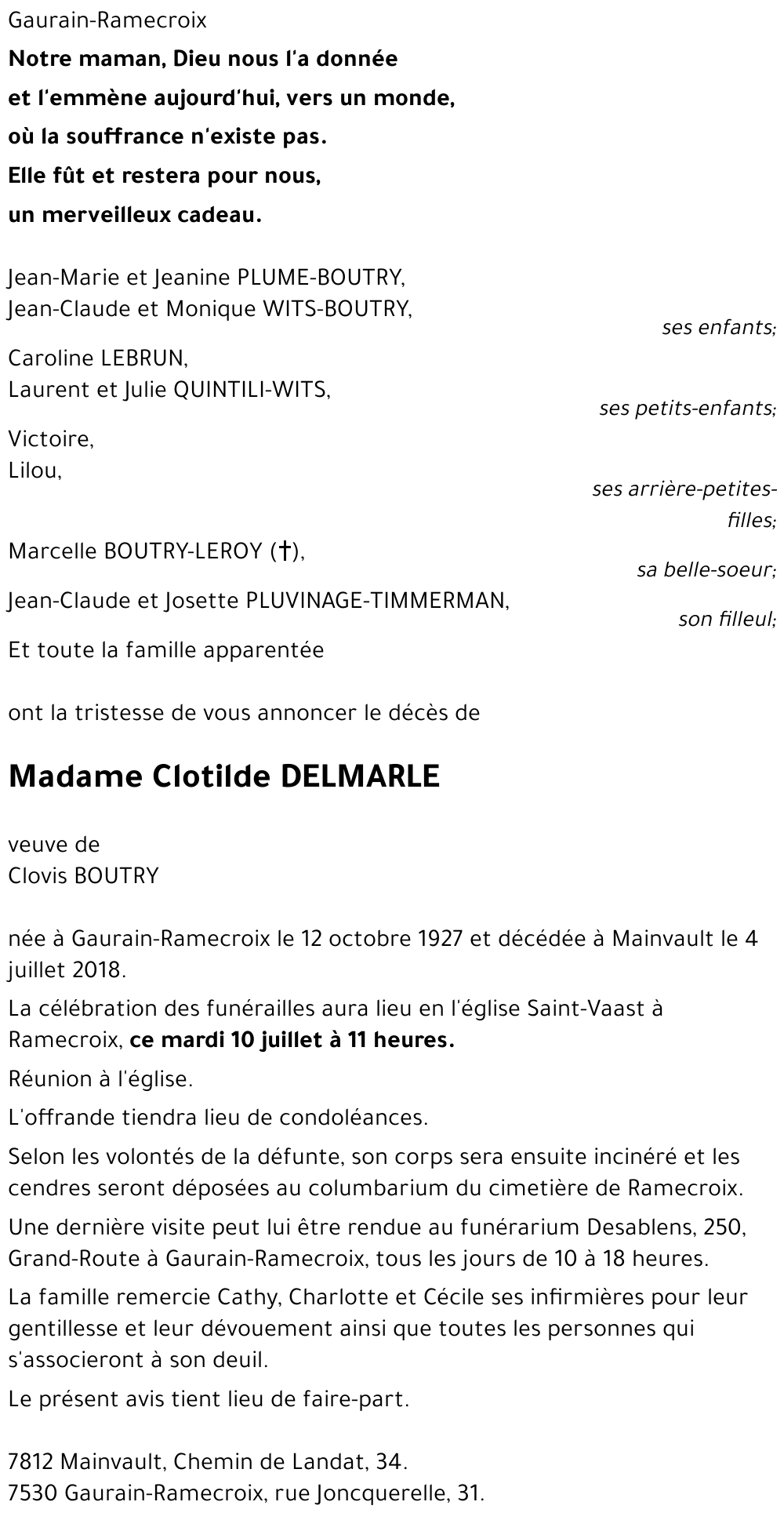 Clotilde DELMARLE