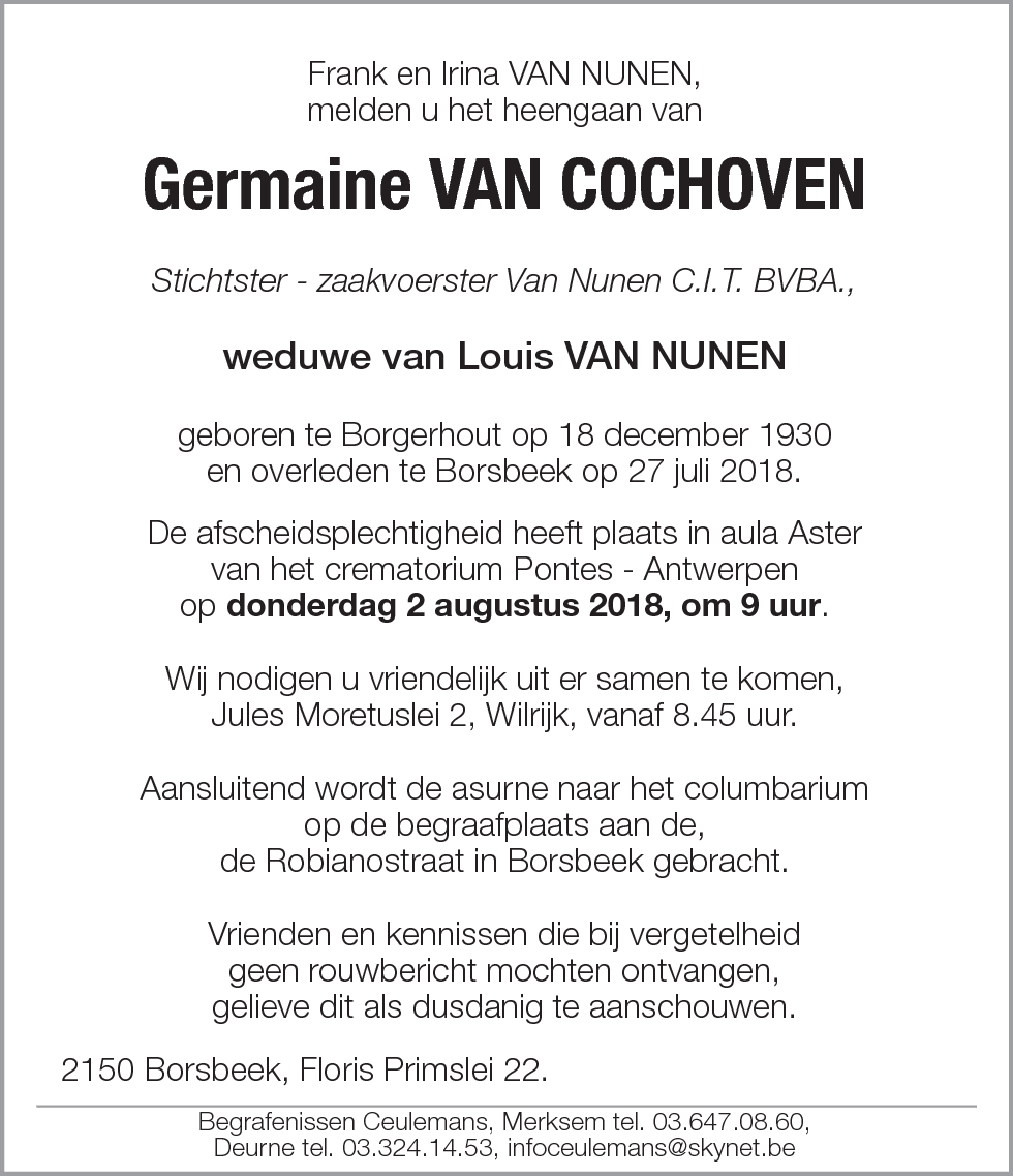 Germaine Van Cochoven