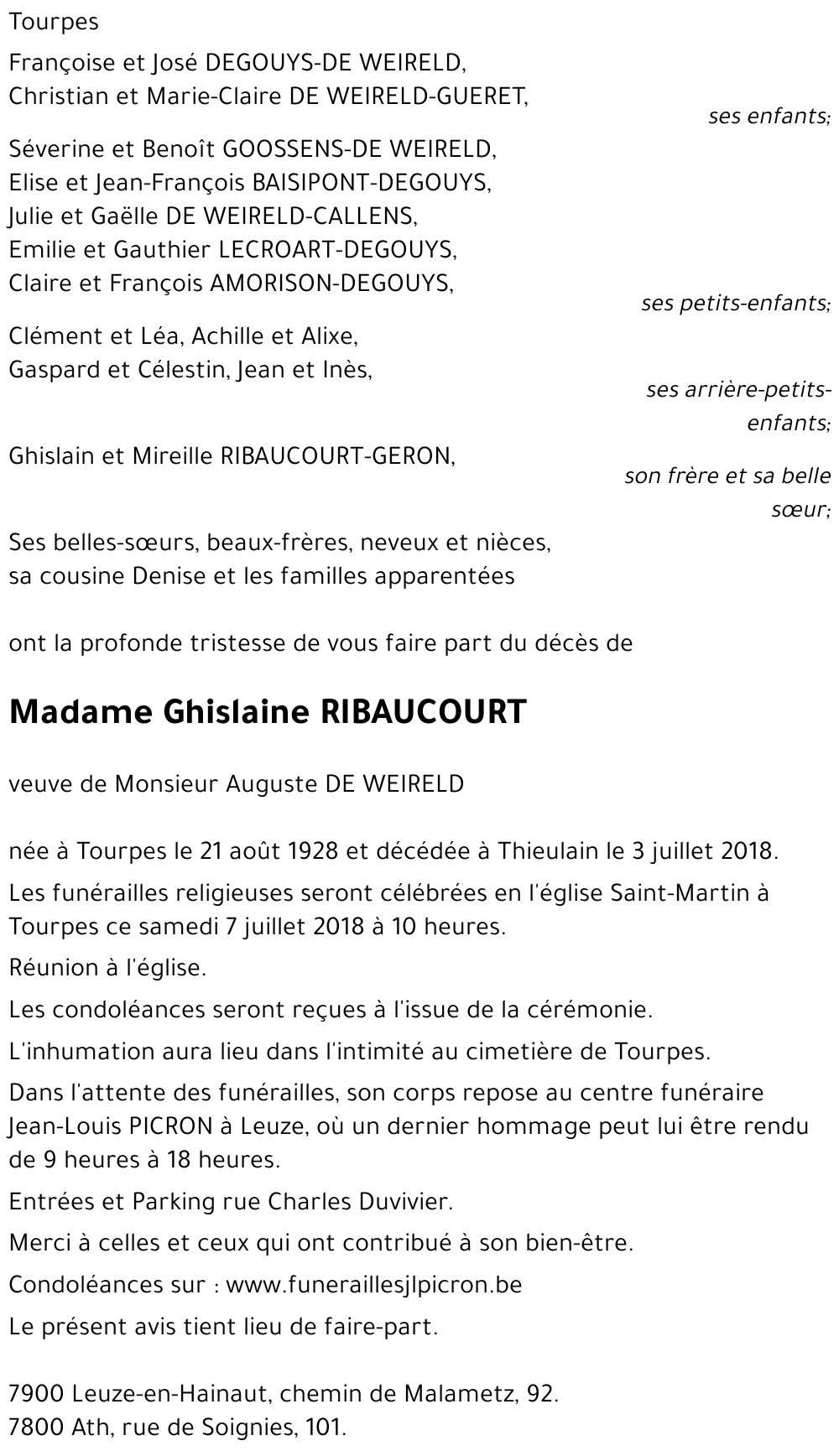 Ghislaine RIBAUCOURT