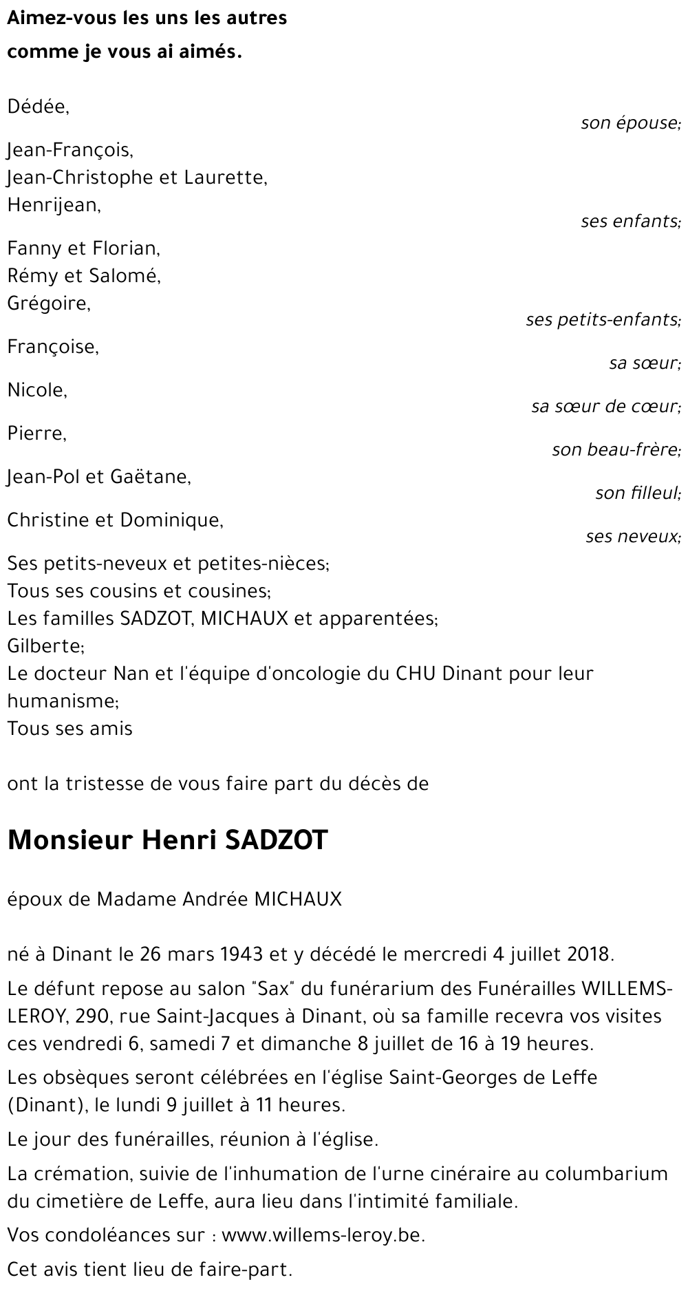 Henri SADZOT