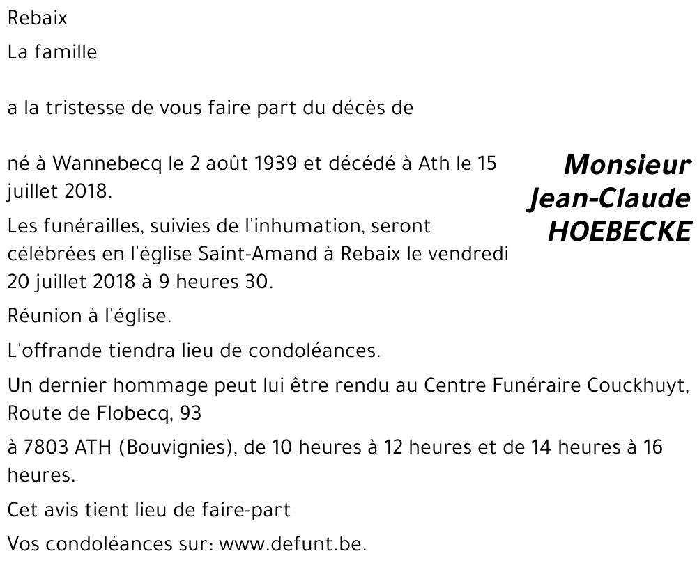 Jean-Claude HOEBECKE