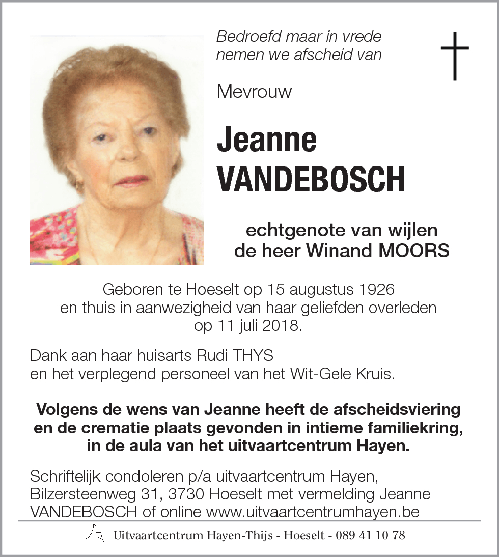 Jeanne VANDEBOSCH