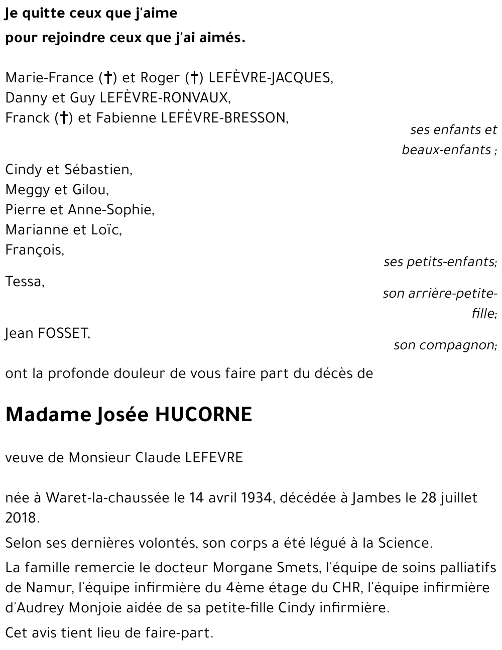 Josée HUCORNE