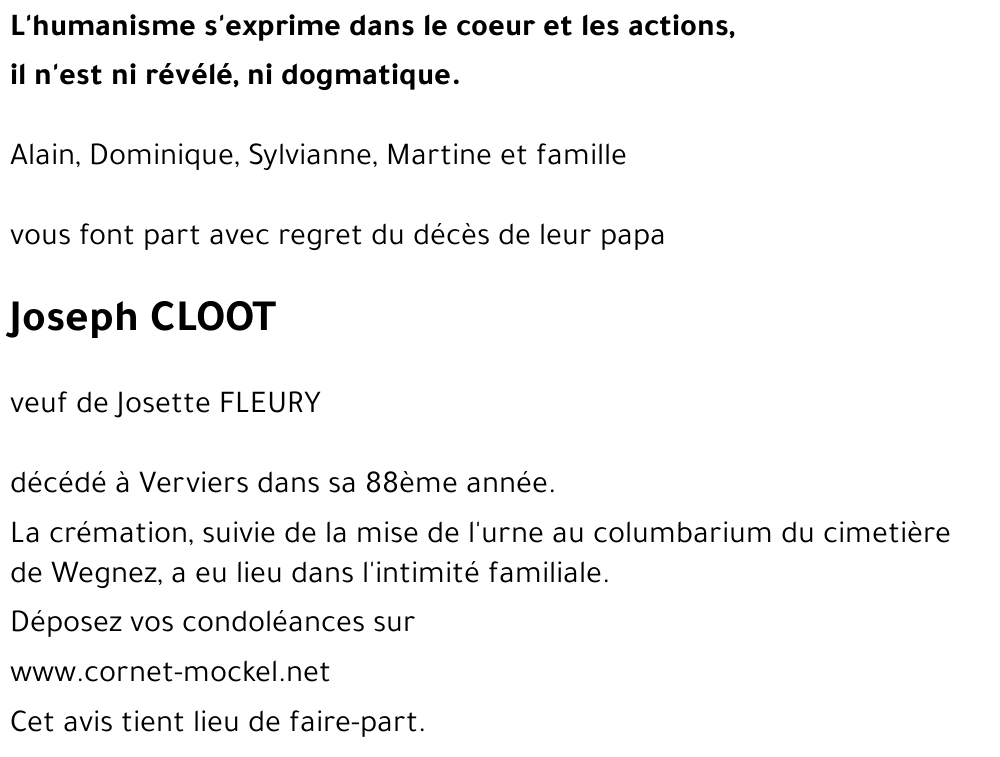 Joseph CLOOT