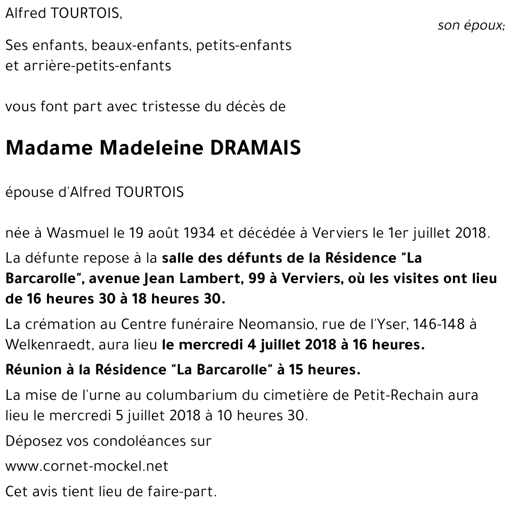 Madeleine DRAMAIS