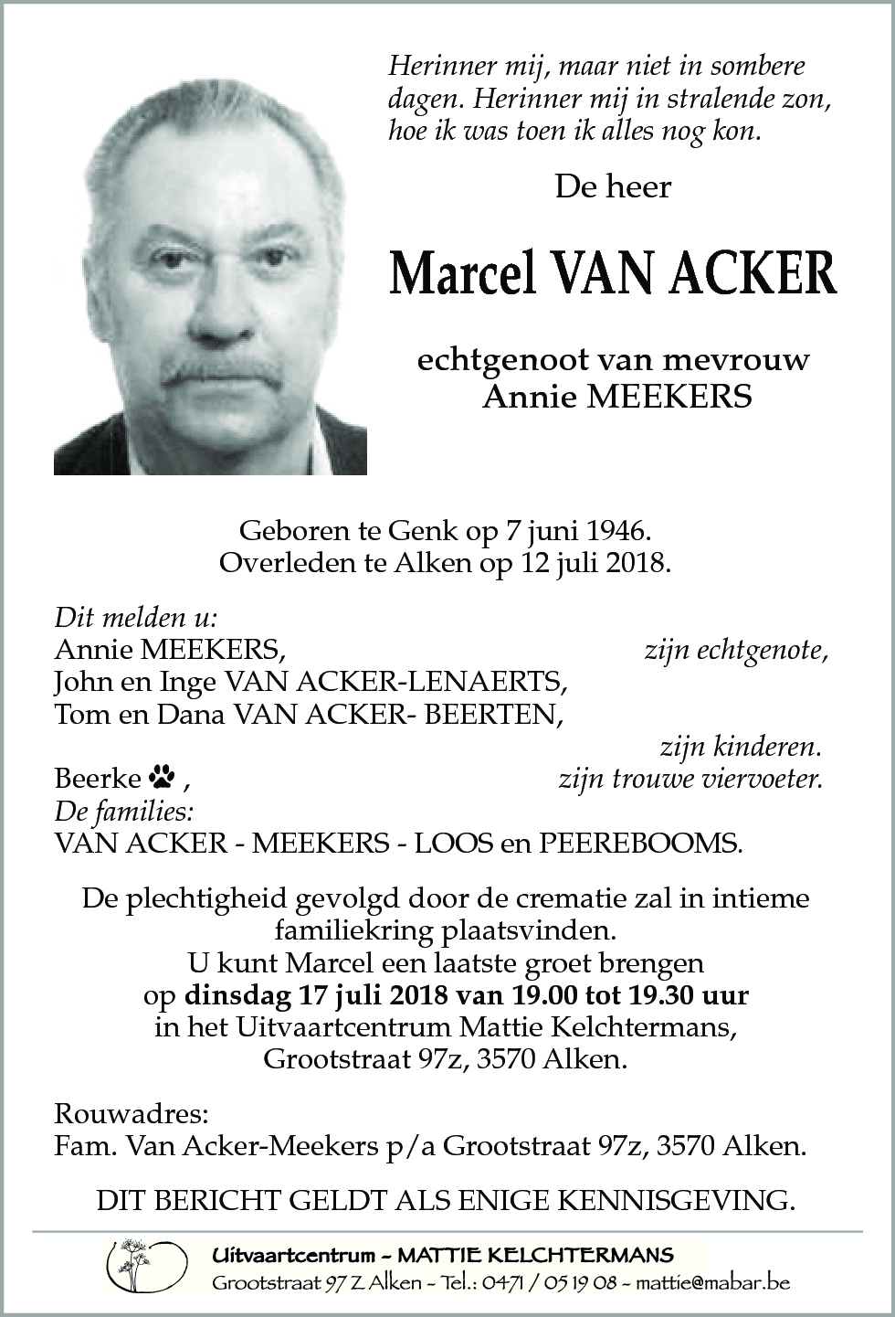 Marcel VAN ACKER