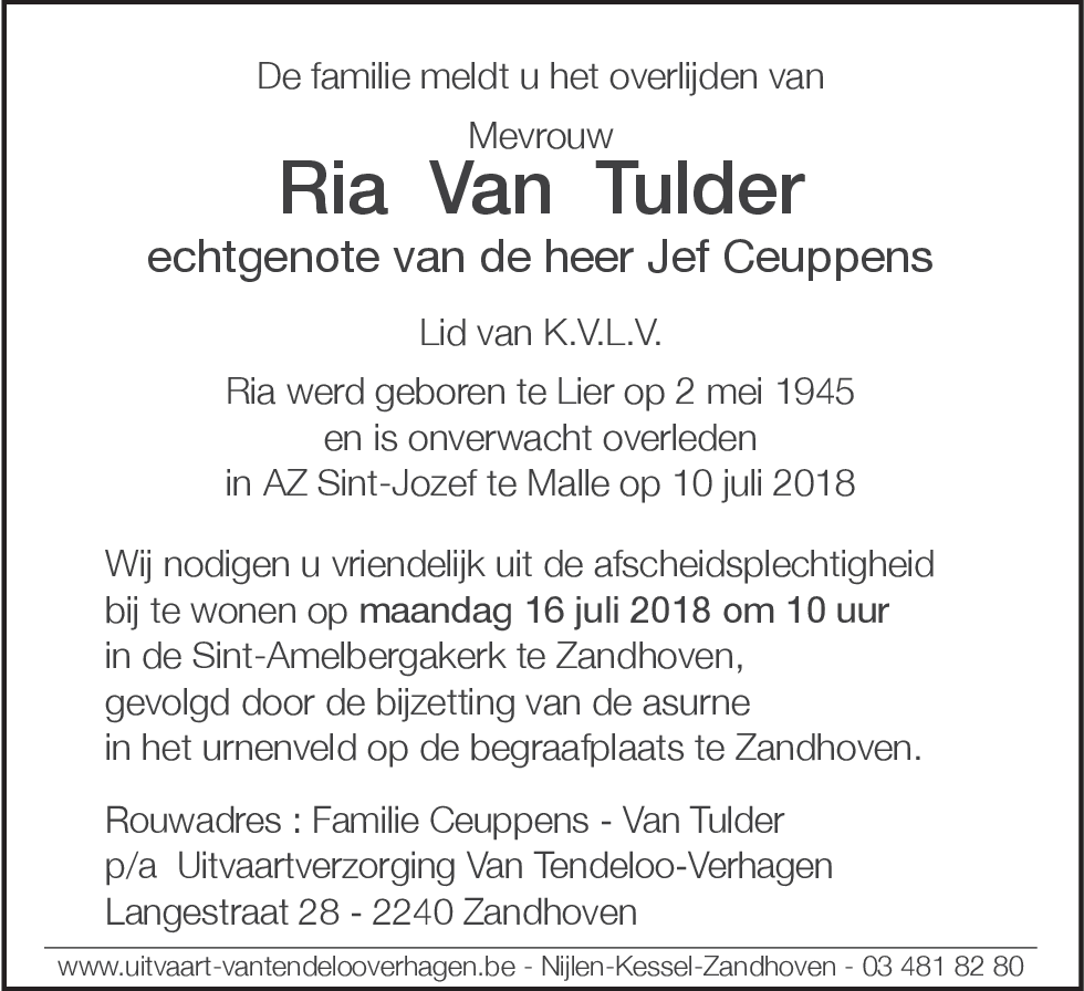 Maria Van Tulder