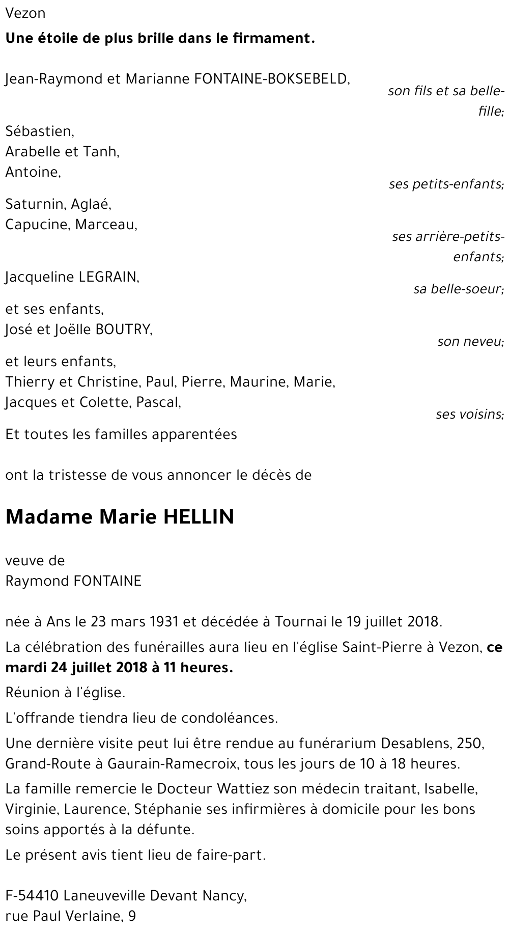 Marie HELLIN
