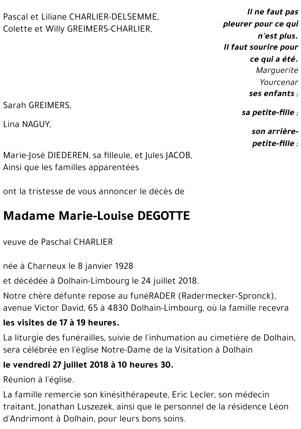 Marie-Louise DEGOTTE